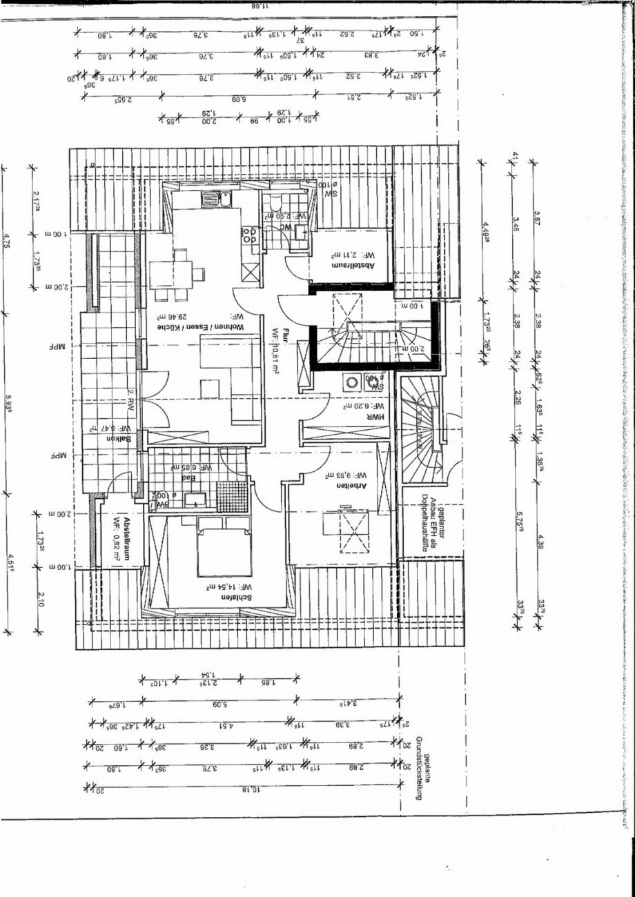 Grundriss Ma�e Etagenwohnung Paderborn / Elsen