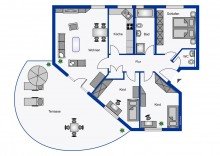 Grundriss Gro�z�gige 4-Zimmer Wohnung, Erdgeschoss mit Terrasse in Schlo�-Neuhaus
Bezugsfrei ab 1.August 2024