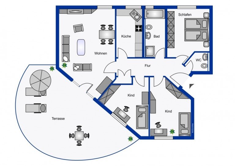 Grundriss Paderborn / Schlo� Neuhaus Erdgeschosswohnung Gro�z�gige 4-Zimmer Wohnung, Erdgeschoss mit Terrasse in Schlo�-NeuhausBezugsfrei ab 1.August 2024