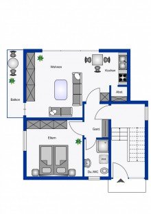 Grundriss Interessante und gut vermietete Kapitalanlage! Zwei-Raum-Wohnung in Top-Lage von Paderborn!