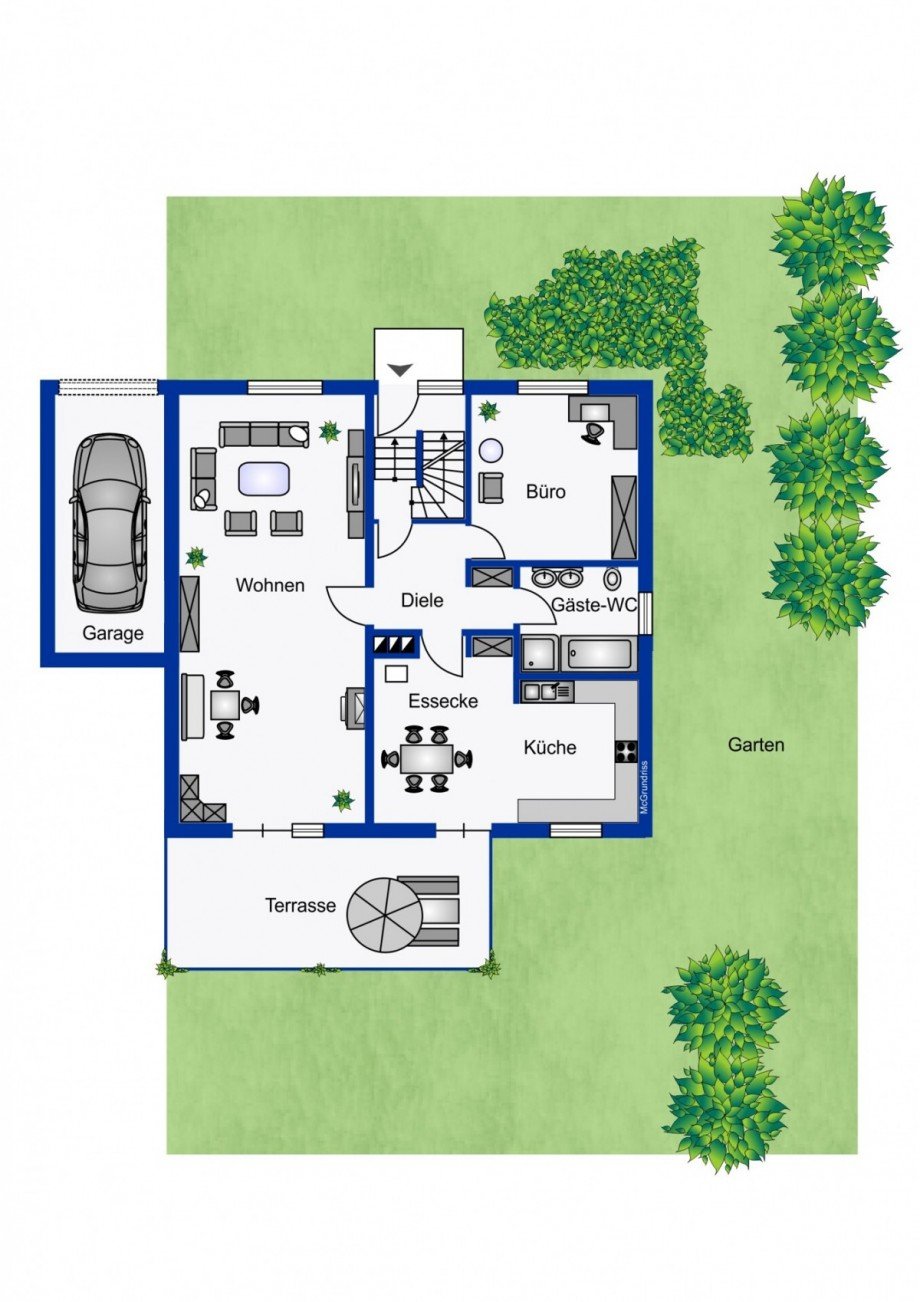 Grundriss EG Einfamilienhaus Bad Driburg
