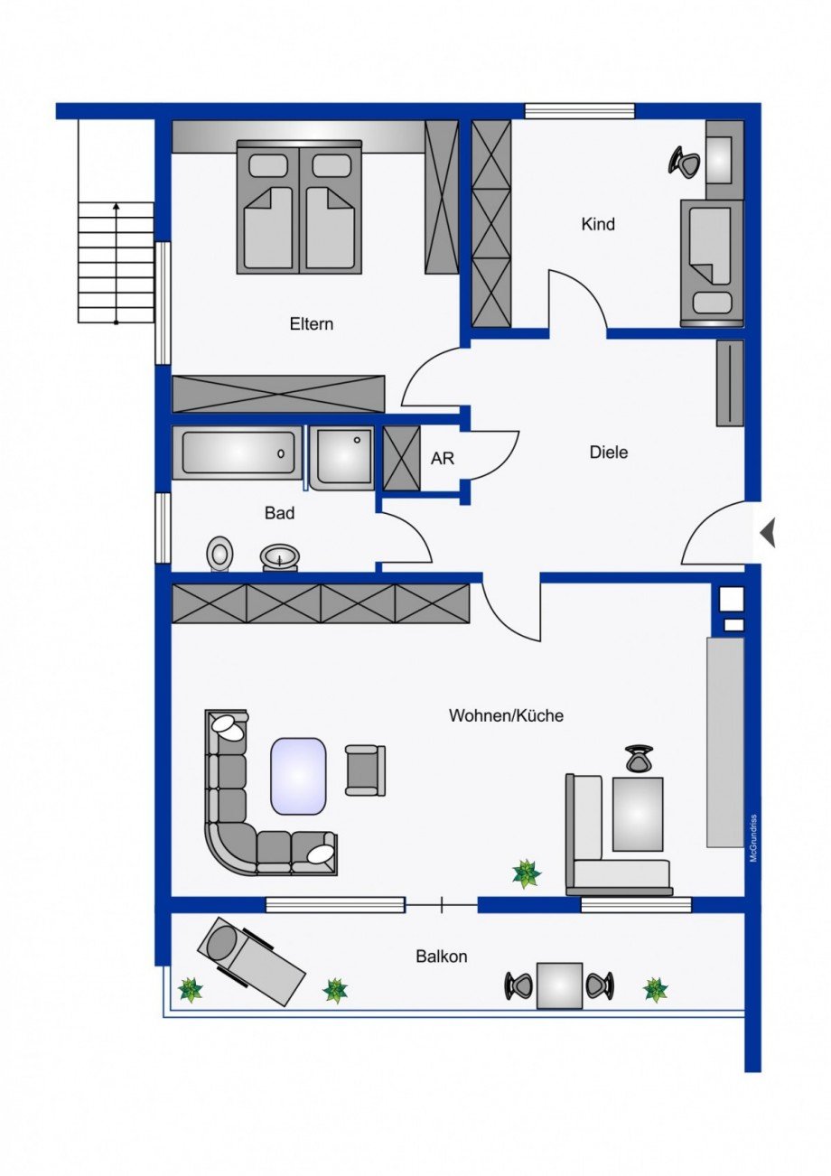 Grundriss Etagenwohnung Paderborn / Elsen