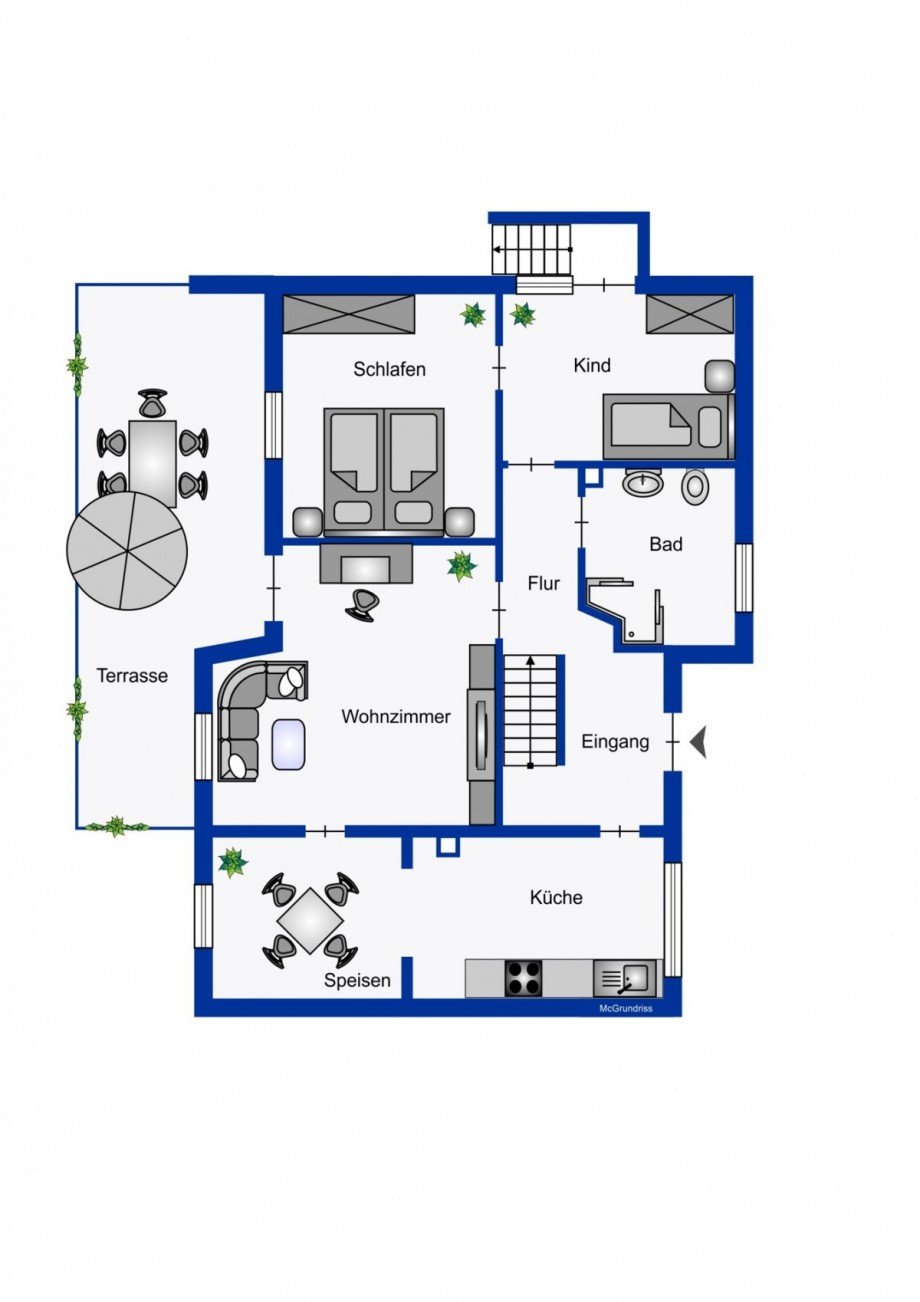 Grundriss EG Zweifamilienhaus Paderborn / Sennelager