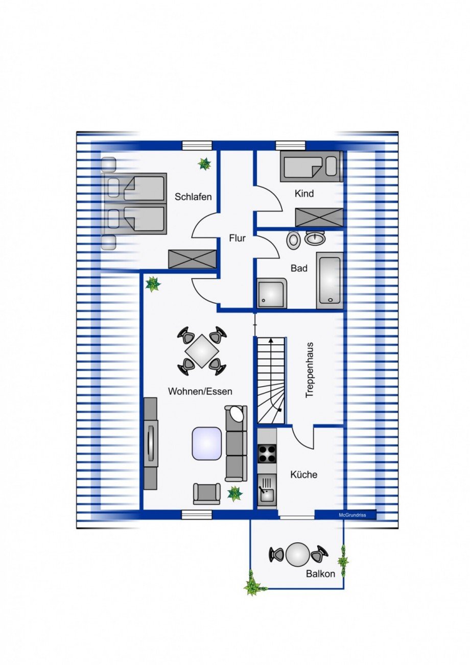 Grundriss OG Zweifamilienhaus Paderborn / Sennelager