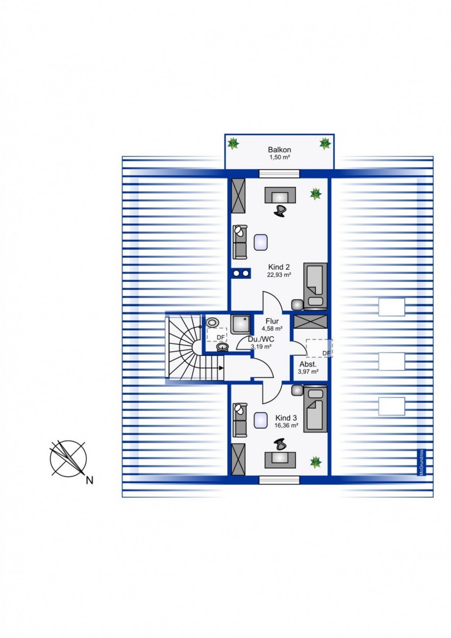 Grundriss DG Maisonettewohnung Bad Lippspringe